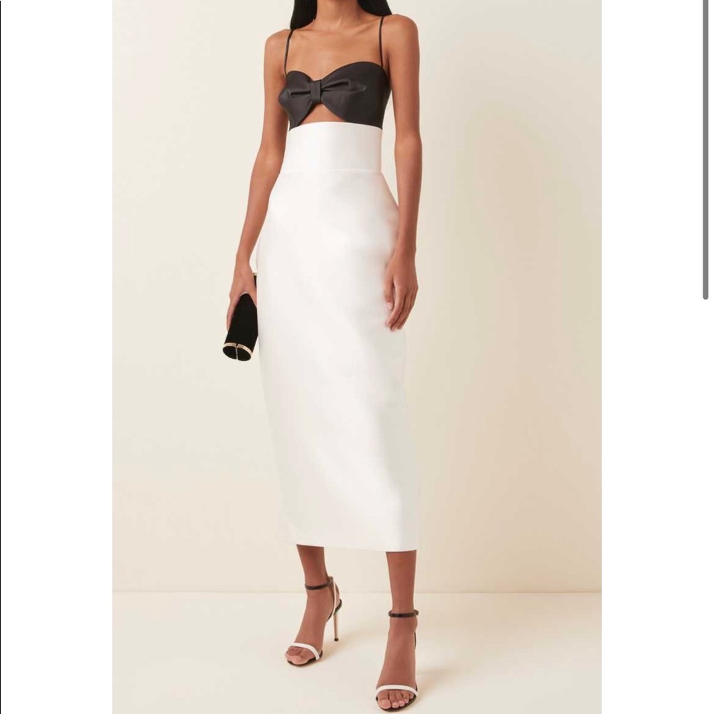 Exclusive Cutout Satin Midi Dress.